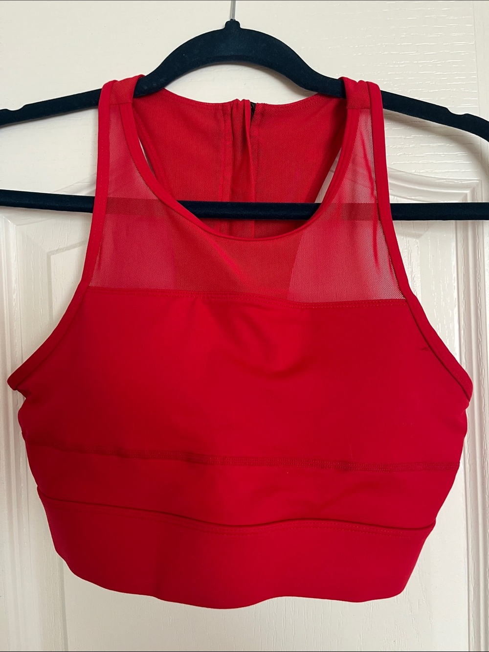 ZYIA All-Star Red High-Neck Mesh Sports Bra